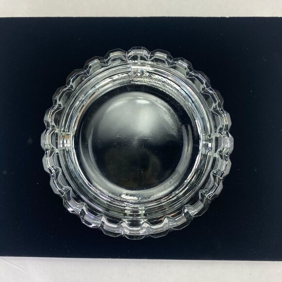 Vintage Heavy Glass Cigar Cigarette Ashtray 6 Inch 4 Rest Round Clear - Picture 2 of 8